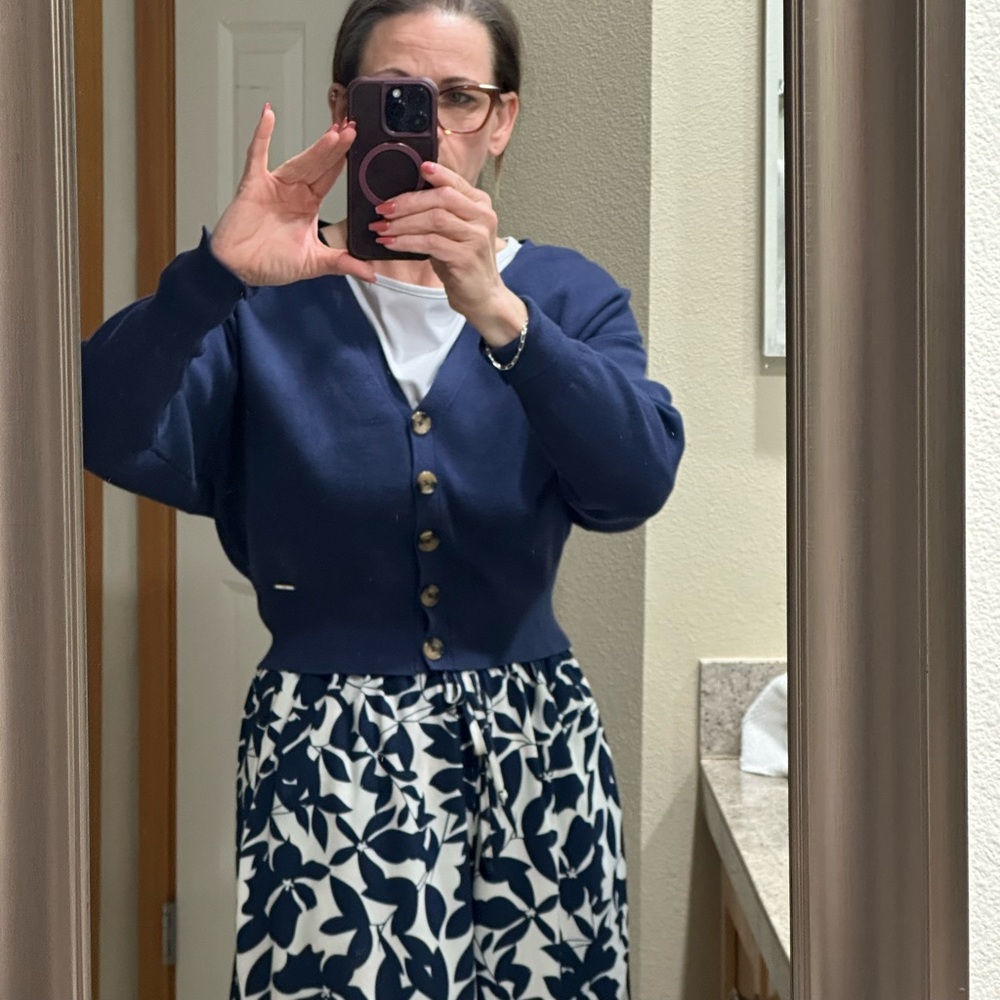 Elie Tahari Navy Blue Cardigan - Picture 5 of 5